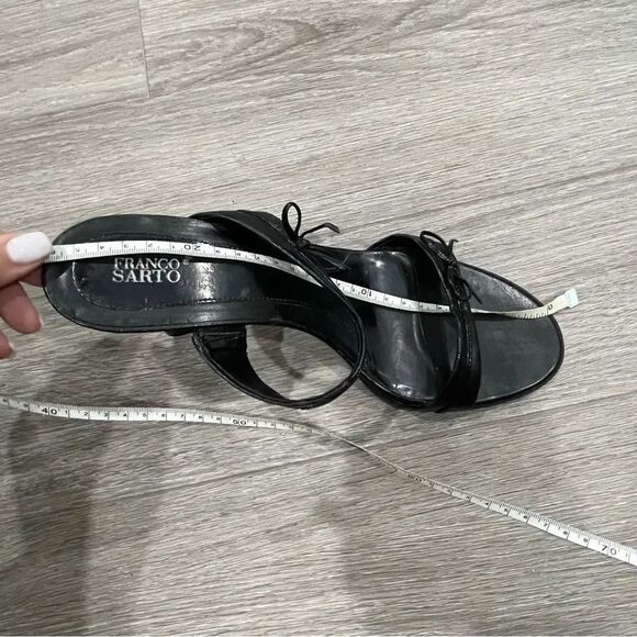 Franco Sarto Bow Strap Heels Black 9 - Picture 2 of 6